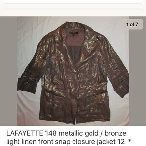 LAFAYETTE 148 bronze metallic linen jacket blazer